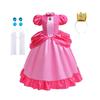 Fantasia Infantil de Halloween Super Mary Mario Jogo Vestido Rosa da Princesa Peach