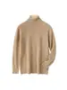 Nuevo Suéter de Lana 100% Pura para Hombre Otoño e Invierno Primera Línea Listo para Usar Cuello Alto Holgado Casual Tejido de Lana Suéter