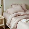 Conjunto de Renda Tencel Importado da Áustria, Roupa de Cama Franzesa Retrô com Babados, Lençol de Cima, Lençol com Elástico, Capa de Edredom