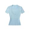 Sexy punto de manga corta para mujer con escote bajo en U, puro, chica hot, elástico, ajustado, color sólido, ropa exterior, top básico de verano