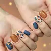 24 Peças de Unhas Postiças Nova Cor Sólida Outono e Inverno Gato Bordô Olho de Gato, Unhas Postiças de Comércio Exterior, Pontas de Unha Curtas em Formato Amêndoa