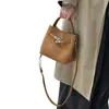 Bolso pequeño tipo cubo de piel de vaca de primera capa para mujer, Bolso de mano de alta gama para el trabajo, Bolso de hombro de piel de vaca Togo, Bolso cruzado para el trabajo