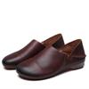 Camada Superior Couro de Vaca Salto Baixo Sola Macia Sapatos de Camada Única Primavera Novo Estilo Mori Artístico Retrô Couro Genuíno Artesanal Leggings Sapatos Femininos para Monges