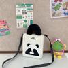 Bolsa Cuadrada Pequeña de Panda Maomao Linda para Mujer 2025 Nueva Moda de Nicho Bolsas Esponjosas Estilo Coreano Bolso Cruzado de Alta Textura
