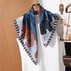 Pañuelo Cuadrado de Doble Cara Bicolor con Patrón de Espiga 65 para Mujer, Estilo Retro Francés Sencillo, Accesorio Elegante, Pequeño Pañuelo de Cuello de Moda