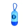 Dispensador portátil de bolsas para desechos de mascotas, caja de almacenamiento de bolsas para pasear perros, organizador de bolsas para excrementos de perro con hebilla colgante