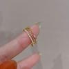 Anillo de flor con lazo de circón, dulce y exquisito, de moda, elegante anillo de dedo de alta gama, pulsera combinable para mujer.
