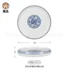 Plato de melamina imitación porcelana resistente a caídas retro azul y blanco plato de plato de acompañamiento de restaurante de restaurante plato de plato de acompañamiento de restaurante