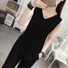 40,00 kg-100,00 kg Meninas Cheinhas Barriga Solta Tamanho Grande Camisola de Seda Gelada Blusa Básica de Tricô Feminina Top Sem Mangas para Mulheres