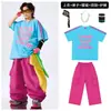 Conjunto de Ropa Moderna de Street Dance para Niños, Estilo Hip-Hop con Camiseta de Manga Corta y Pantalones, Nuevo Conjunto de Baile Callejero de Marca de Moda
