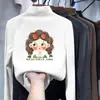 Camiseta interior de forro polar con cuello alto medio para niñas, nuevo estilo otoño/invierno, camiseta casual de manga larga moderna y versátil, top cálido para bebés