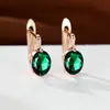 Pendientes Sencillos Ovalados de Zirconia Única de Venta Caliente Transfronterizos Pendientes de Piedras Preciosas de Colores Ligeramente Lujosos Retro para Mujer Fuente de Suministro Transfronteriza