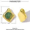 Piedra Natural Hueca con Cuentas Folu Diy Colgante de Acero de Titanio Pulsera Joyería de Acero Inoxidable para Mujer Collares Cuentas
