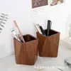 Porta bolígrafos de madera DIY Porta bolígrafos de madera Porta bolígrafos de bambú y nogal Porta bolígrafos de escritorio Caja de almacenamiento Caja de papelería Soporte de almacenamiento