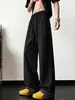 Pantalones de verano finos para hombre, con retazos a cuadros, pierna ancha, pierna recta, marca de moda, corte holgado, casual, secado rápido, versátiles