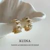 Nuevos Pendientes de Esmalte Dorado Pendientes con Aguja de Plata Esterlina Pendientes para Mujer Lujo Accesible Gama Alta Nicho Único Elegante Joyería para Orejas
