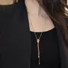 Colar com Pingente de Cruz de Círculo de Zircônia Minimalista Design de Nicho Corrente para Suéter Acessório Versátil de Luxo Leve