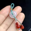 Pingente de Paz de Ágata Branca Pequeno Acessório Charme, Pingente de Calcedônia Acessórios de Contas para Pulseira DIY, Vários Estilos, Lote Misto de 28 Cores