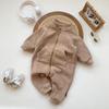 Estilo K de Estilo Ins Mono para Recién Nacido Nuevo Estilo Versátil Traje de Terciopelo para Gatear para Bebés Niños y Niñas Chaqueta con Cremallera para Bebés