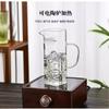 Taza Cuadrada de Media Luna Hecha de Vidrio de Alto Borosilicato, Resistente a Altas Temperaturas, Taza de Equidad para Separación de Té y Agua con Asa, Alto Borosilicato, Resistente a Altas Temperaturas