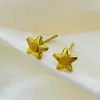 Pendientes de Acero de Titanio Oro de 18 Quilates Corazón Sencillos y de Moda para Mujer Joyería de Pendientes Pequeños Corazón de Melocotón de Gama Alta de Nicho