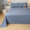 Juego de Cuatro Piezas de Colchón de Algodón Puro Simple Sábanas de Algodón Lavado Algodón Puro Hogar Estudiante Dormitorio Sábana Individual