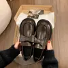 Mocassins Femininos de Couro Estilo College Retro Laço 2026 Outono Novo Slip-On Estilo Britânico Sapatos JK