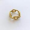 Qingdao Nuevo Anillo de Moda Personalizado de Estilo Europeo y Americano Simple de Metal Color Latón Dorado para Mujer Pareja