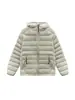 Chamarra Ligera con Capucha 90% Pluma de Pato Blanca Estilo Acanalado Corta para Mujer, Nueva Moda Invierno 2026 Ajustada Abrigo Cálido