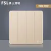 Foshan Interruptor Enchufe Tipo 86 Marco Dorado Panel Grande Pared Cinco Agujeros Enchufe Múltiple Set de Dos/Tres Clavijas