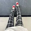 Pantalones a Cuadros Blancos y Negros Cleanfit para Hombre, Pantalones Casuales de Verano a Cuadros de Pierna Ancha, Pantalones Rectos Ligeramente Acampanados Adelgazantes Estilo Americano