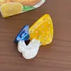 Pinza para el Cabello de Hongo Versátil y Elegante de Material Acetato con un Toque de Lujo, Pinza de Garra Incrustada con Diamantes para Peinados Semirecogidos, Pinza de Tiburón para la Parte Posterior de la Cabeza