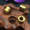 Nuevos accesorios de joyería chapados en oro que conservan el color, cuentas de proverbio de seis palabras de 10 mm, cuentas redondas de moneda de cobre, accesorios de joyería de oro arena DIY