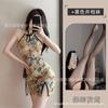 Vestido de noche de paja para niña, nuevo retro halter sin mangas, corte ajustado, cheongsam mejorado, ancla sexy estilo chino 1440