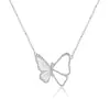 Textura cepillada realista ala de mariposa concha blanca collar estilo artístico y vivo dulce y exquisito versátil para mujer