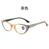 Óculos de Leitura de Luxo com Strass em Formato Cat-Eye para Mulheres, High-End, Modernos, Elegantes, Versáteis, Alta Definição, Protetores para os Olhos, Anti-Luz Azul