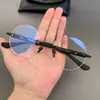Monturas de Gafas Perforadas Sin Marco, Estilo Retro Redondo para Hombres y Mujeres, Adecuadas para Lentes Graduados