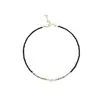 Collar de Aleación de Cobre, Collar con Cuentas Negras para Mujer, Accesorio de Cadena para el Cuello de Lujo Ligero de Nicho de Gama Alta, Cadena Versátil para Clavícula de Celebridad de Internet