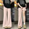 Pantalones acampanados rosas con protección solar para mujer, nuevo modelo verano 2026, pantalones deportivos casuales de seda helada de cintura alta adelgazantes y fluidos para mujeres petite.