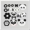 Parche Bordado de Tela Estilo Chino Panda Blanco y Negro Insignia Material para Pasador de Pelo Infantil Decoración para Funda de Teléfono Zapato Sombrero Accesorios