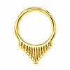 Anillo nasal cerrado sin costuras de aleación de titanio G23 con incrustaciones de circonita Zhenping, aro para tabique nasal y hueso de la oreja, joyería nasal finamente tallada F136