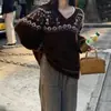 Ropa de Mujer Ropa de Mujer Coreana Dongdaemun Alta Calidad Elegante Estilo Coreano Atmósfera Fair Isle Suéter Holgado