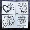 Día de San Valentín amor Día de la Madre pintura de letras en inglés plantilla hueca herramienta molde para pastel de mousse tamiz de azúcar en polvo molde de spray