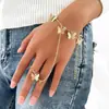 Pulsera Anillo de Cadena con Borla de Mariposa Metálica para Exportación Europea y Americana Cadena de Una Pieza Joyería de Mano Más Vendida Transfronteriza Amazon