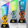 Série Esportiva Troféu de Cristal Futebol Basquete Tênis de Mesa Sinuca Atletismo Competição Medalha de Campeão Ouro Prata Bronze Design Criativo