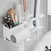 Estante Multifuncional para Secadora de Cabello para Baño, Organizador y Estante de Almacenamiento para Secadora de Cabello Montado en la Pared sin Taladro
