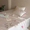 Koi~Conjunto de Quatro Peças de Colcha de Verão Estilo Chinês Novo com 60 Fios de Tencel Lenzing, Núcleo de Colcha Refrescante de Verão, Lavável à Máquina, Colcha para Quarto com Ar Condicionado, Fina
