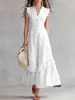 Vestido feminino sem mangas de algodão e linho, novo, elegante e minimalista, para site independente da Amazon, transfronteiriço europeu e americano, 2026