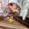 Brincos de Pérola com Flor de Osmanthus Amarela Doce Suave Estilo Fada Versátil Acessórios de Orelha com Atmosfera Nicho Simples