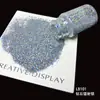 Brillo láser flash de 0.2 mm DIY hecho a mano cáñamo fluido pegamento de cristal pintura polvo de brillo láser colorido lentejuelas